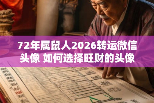 72年属鼠人2026转运微信头像 如何选择旺财的头像 72年属鼠人2026转运微信头像 如何选择旺财的头像