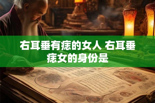 右耳垂有痣的女人 右耳垂痣女的身份是