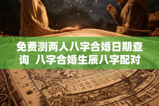 免费测两人八字合婚日期查询  八字合婚生辰八字配对