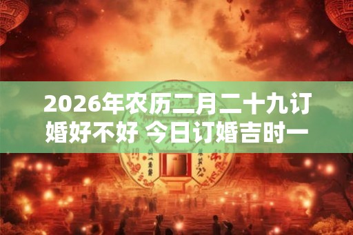 2026年农历二月二十九订婚好不好 今日订婚吉时一览