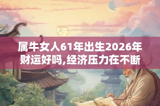 属牛女人61年出生2026年财运好吗,经济压力在不断增加