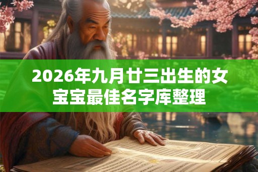 2026年九月廿三出生的女宝宝最佳名字库整理