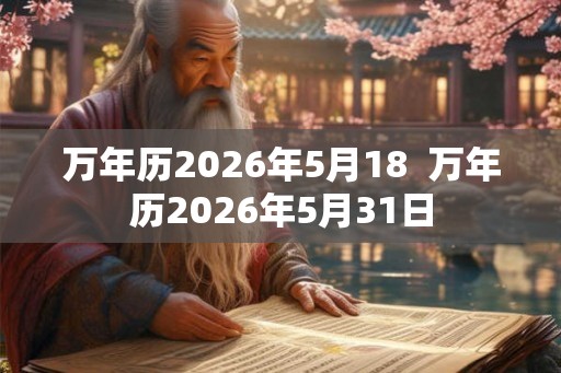 万年历2026年5月18  万年历2026年5月31日