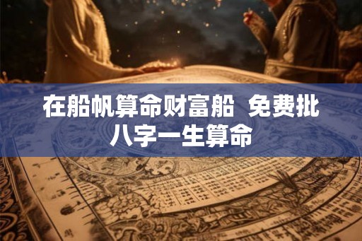 在船帆算命财富船  免费批八字一生算命