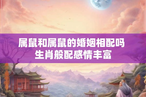 属鼠和属鼠的婚姻相配吗 生肖般配感情丰富