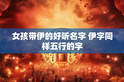 女孩带伊的好听名字 伊字同样五行的字