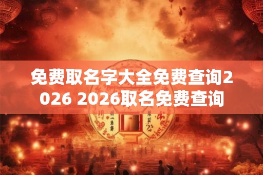 免费取名字大全免费查询2026 2026取名免费查询