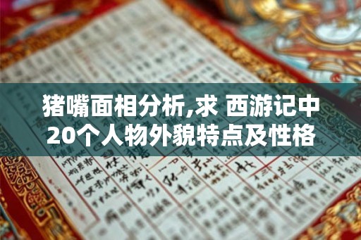 猪嘴面相分析,求 西游记中20个人物外貌特点及性格