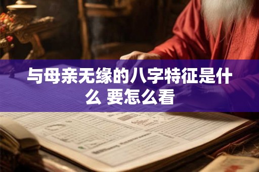 与母亲无缘的八字特征是什么 要怎么看