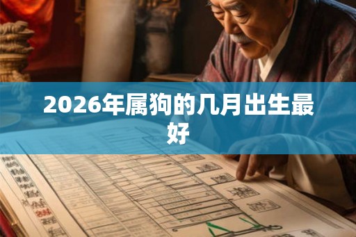 2026年属狗的几月出生最好