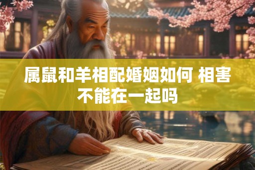 属鼠和羊相配婚姻如何 相害不能在一起吗