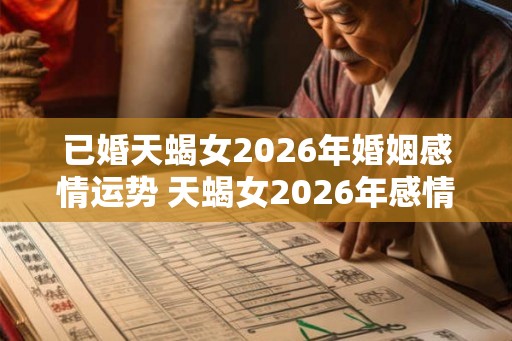 已婚天蝎女2026年婚姻感情运势 天蝎女2026年感情运势如何 已婚天蝎女2026年婚姻感情运势 天蝎女2026年感情运势如何