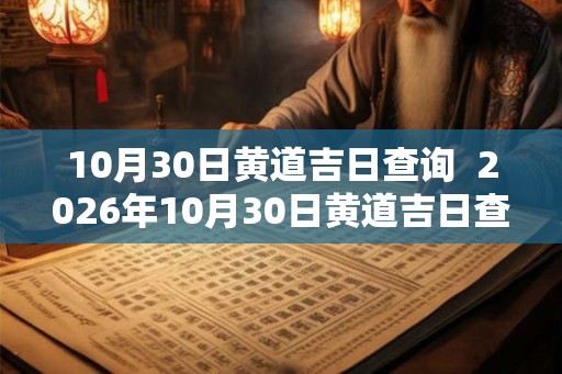 10月30日黄道吉日查询  2026年10月30日黄道吉日查询