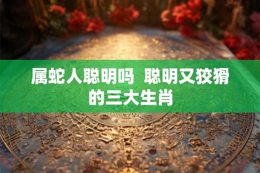 属蛇人聪明吗  聪明又狡猾的三大生肖