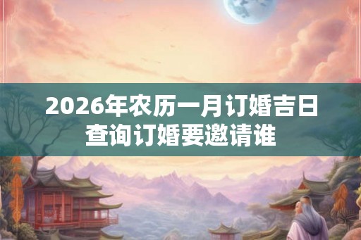 2026年农历一月订婚吉日查询订婚要邀请谁