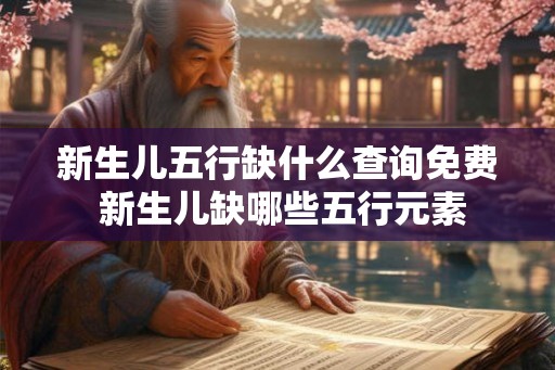 新生儿五行缺什么查询免费 新生儿缺哪些五行元素