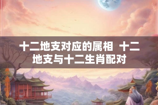十二地支对应的属相  十二地支与十二生肖配对