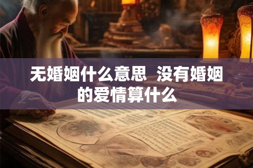 无婚姻什么意思  没有婚姻的爱情算什么