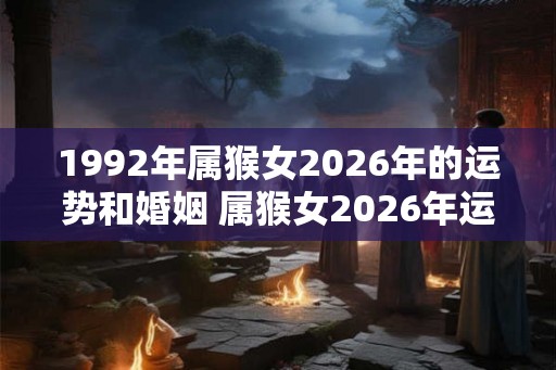 1992年属猴女2026年的运势和婚姻 属猴女2026年运势及婚姻如何