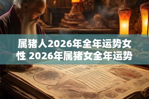属猪人2026年全年运势女性 2026年属猪女全年运势如何