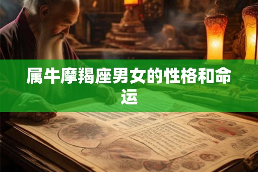 属牛摩羯座男女的性格和命运