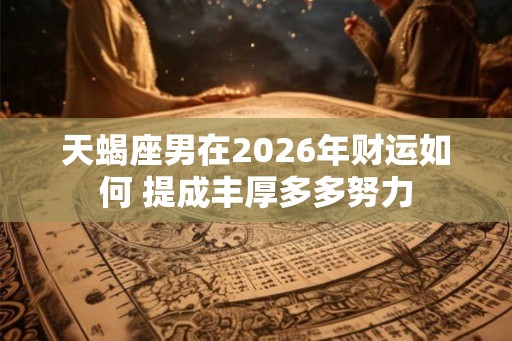 天蝎座男在2026年财运如何 提成丰厚多多努力