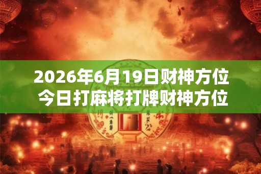 2026年6月19日财神方位 今日打麻将打牌财神方位