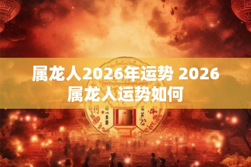 属龙人2026年运势 2026属龙人运势如何 属龙人2026年运势 2026属龙人运势如何