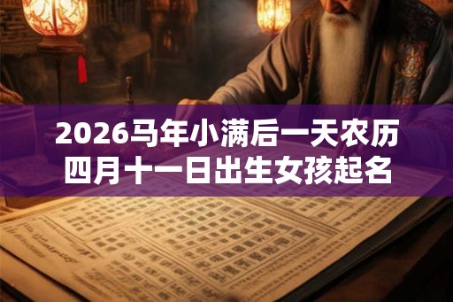 2026马年小满后一天农历四月十一日出生女孩起名
