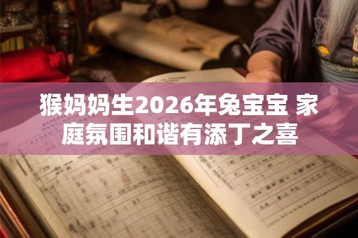 猴妈妈生2026年兔宝宝 家庭氛围和谐有添丁之喜