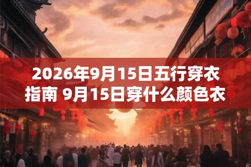 2026年9月15日五行穿衣指南 9月15日穿什么颜色衣服