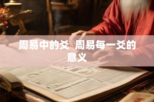 周易中的爻  周易每一爻的意义