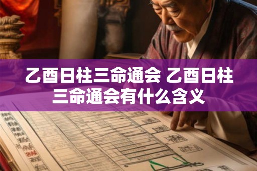 乙酉日柱三命通会 乙酉日柱三命通会有什么含义