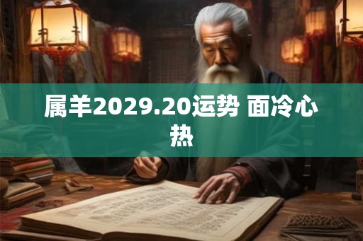 属羊2029.20运势 面冷心热