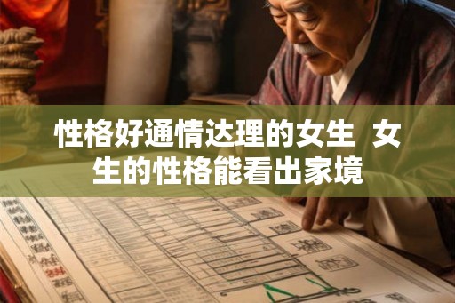 性格好通情达理的女生  女生的性格能看出家境