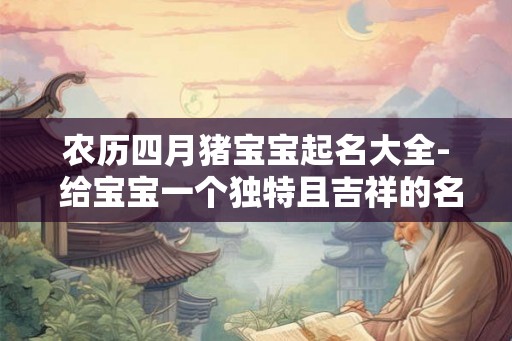 农历四月猪宝宝起名大全- 给宝宝一个独特且吉祥的名字