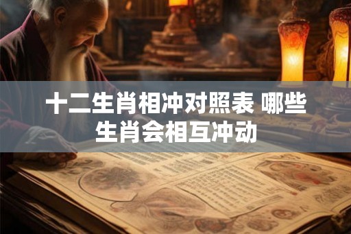 十二生肖相冲对照表 哪些生肖会相互冲动