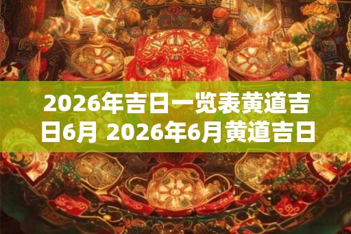 2026年吉日一览表黄道吉日6月 2026年6月黄道吉日是哪些