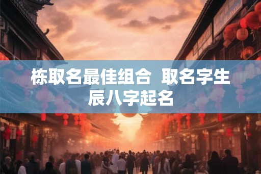 栋取名最佳组合  取名字生辰八字起名
