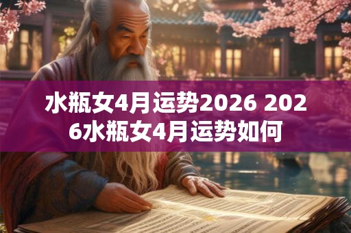 水瓶女4月运势2026 2026水瓶女4月运势如何
