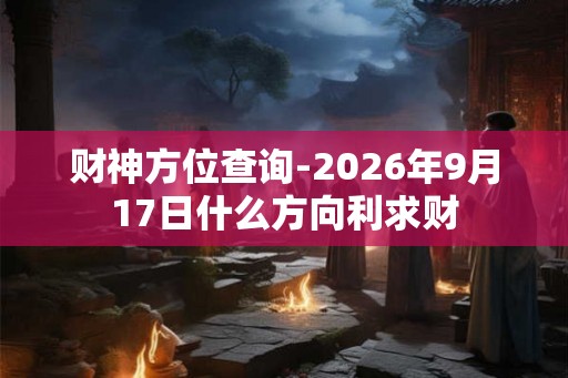 财神方位查询-2026年9月17日什么方向利求财