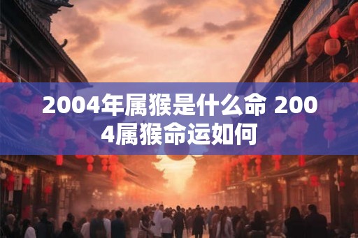 2004年属猴是什么命 2004属猴命运如何