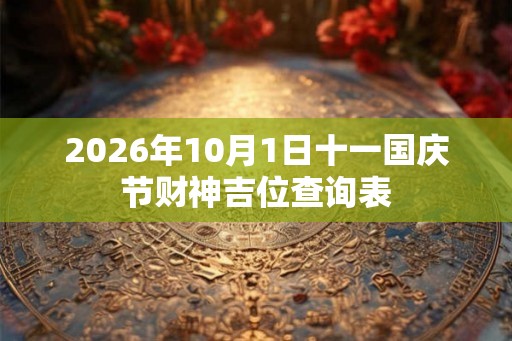 2026年10月1日十一国庆节财神吉位查询表