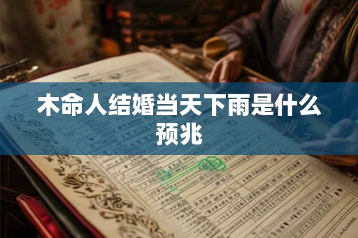 木命人结婚当天下雨是什么预兆