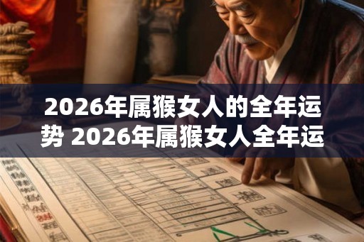 2026年属猴女人的全年运势 2026年属猴女人全年运势如何