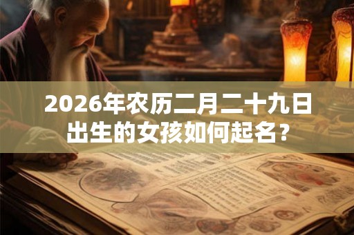 2026年农历二月二十九日出生的女孩如何起名？