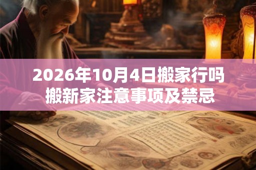2026年10月4日搬家行吗 搬新家注意事项及禁忌