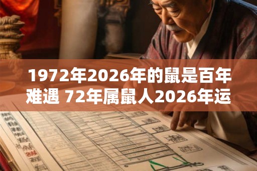 1972年2026年的鼠是百年难遇 72年属鼠人2026年运势