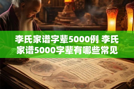 李氏家谱字辈5000例 李氏家谱5000字辈有哪些常见字辈 李氏家谱字辈5000例 李氏家谱5000字辈有哪些常见字辈