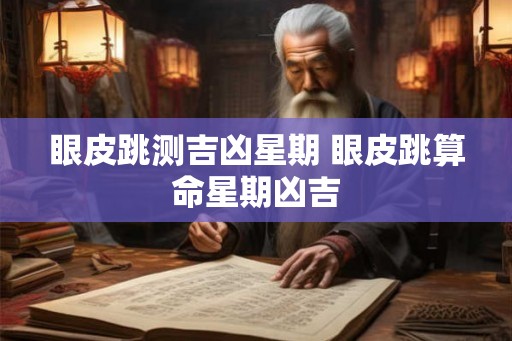 眼皮跳测吉凶星期 眼皮跳算命星期凶吉 眼皮跳测吉凶星期 眼皮跳算命星期凶吉